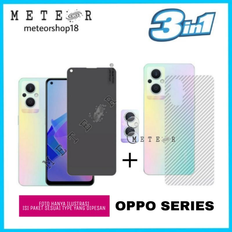 3 IN 1 PAKET ANTI GORES FOR OPPO RENO 8Z 8 7Z 7 Z 6 4G 5G 5F 5 4F 4 PRO 3 PRO TEMPERED GLASS SKIN CA