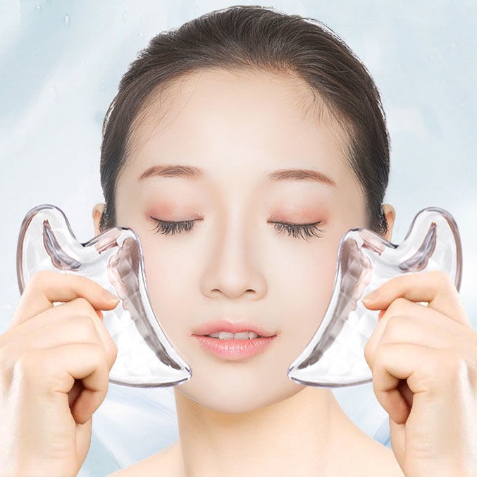 Batu Alam Giok Guaache Scraper Rose Quartz Facial Gua Sha Tools Batu Pijat Pijat Wajah Tubuh Wajah Pengangkat Mata Penghilang Kerut