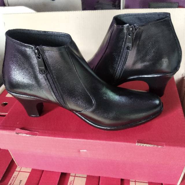 COD SEPATU BOOTS PANTOFEL PANTOPEL VANTOFEL WANITA BAHAN KULIT ASLI SOL HAK 5 CM TERBARU