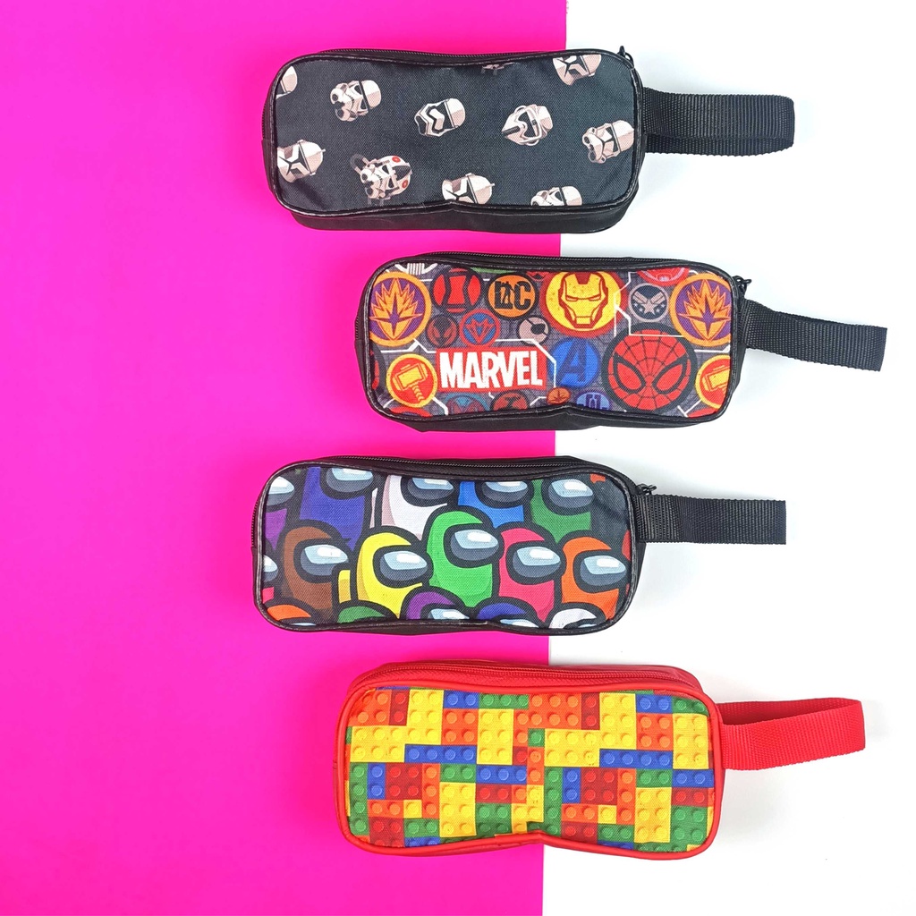 

NONAGAIA - Tempat pensil anak Kotak pensil anak cowok laki laki cewek perempuan bahan dinier resleting kuat ukuran 20 x 8 x 4 cm - TP01