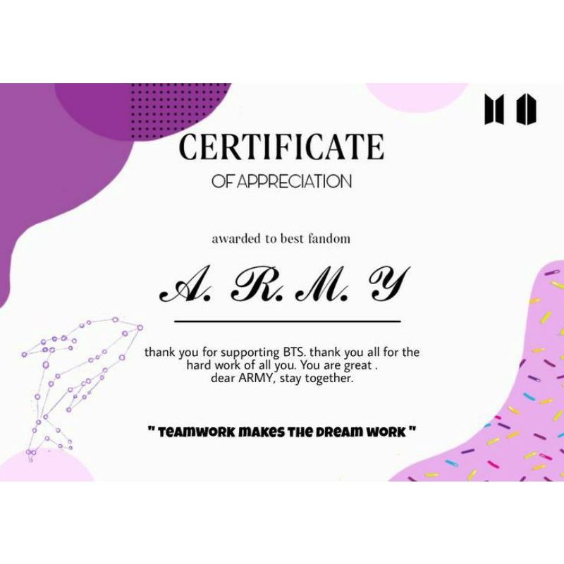 Sertifikat ARMY_BTS (freegift)
