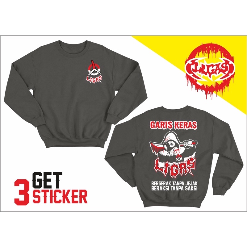 JAKET SWEATER LIGAS GARIS KERAS /SILAT PAGAR NUSA /SWEATER DISTRO