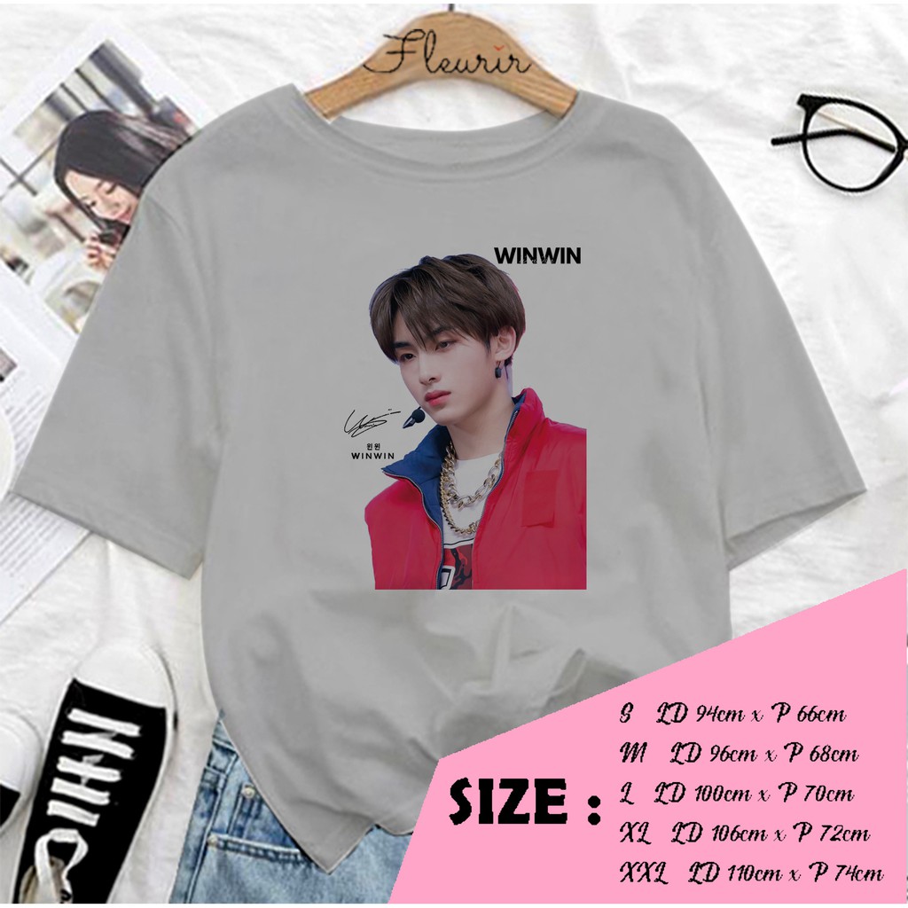 FLEURIR - KAOS OVERSIZE WIN WIN NCT 127 KATUN KAOS WANITA DEWASA LENGAN PENDEK TEE UNISEX JUMBO