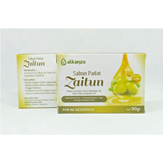 SABUN ZAITUN ALKANZU 90gram - DENGAN BAHAN AKTIF ZAITUN OIL STANDARD EROPA - sabun zaitun