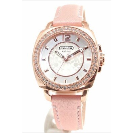 Coach Watch Rose Gold Women Rose Gold Boyfriend Swarovski Glitz Watch 14503151