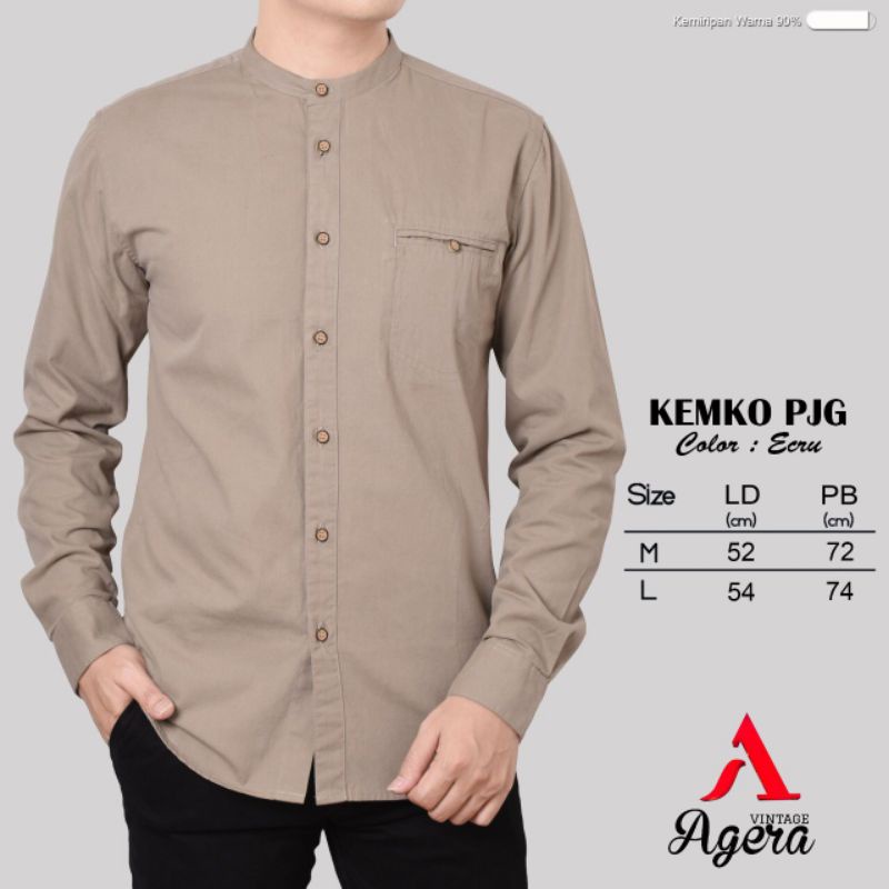 BAJU KEMEJA KOKO KEMKO PRIA LENGAN PANJANG SANGHAI KANCING FULL ORIGINAL AGERA SAJUAK