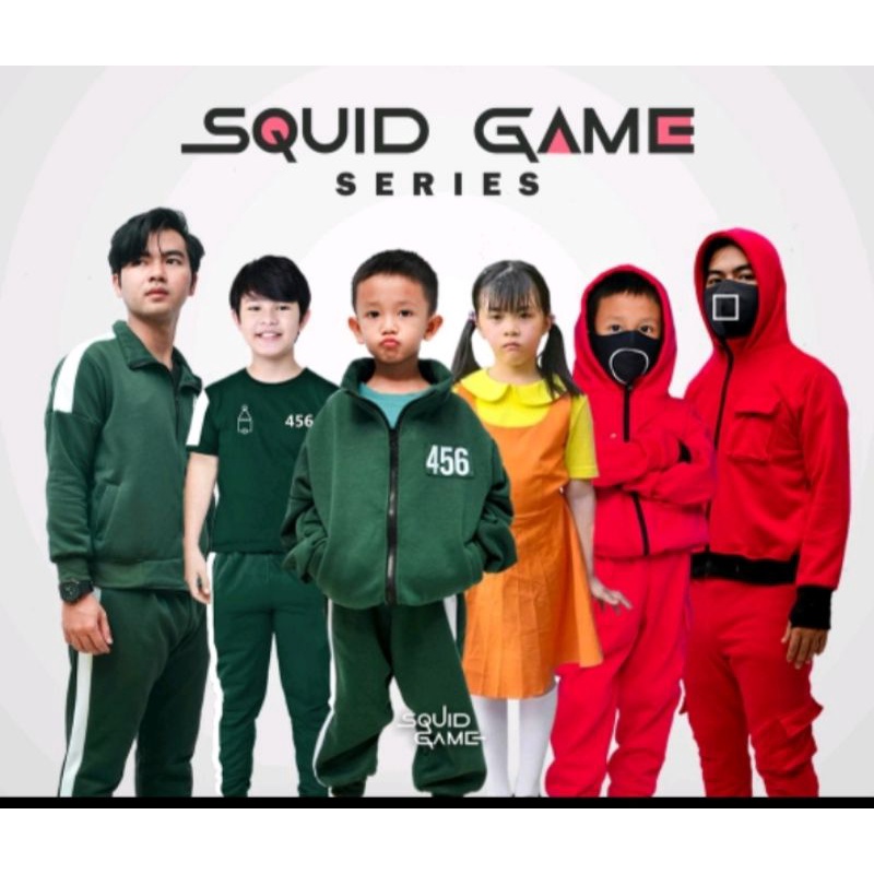 jaket squid game anak/setelan squid game anak