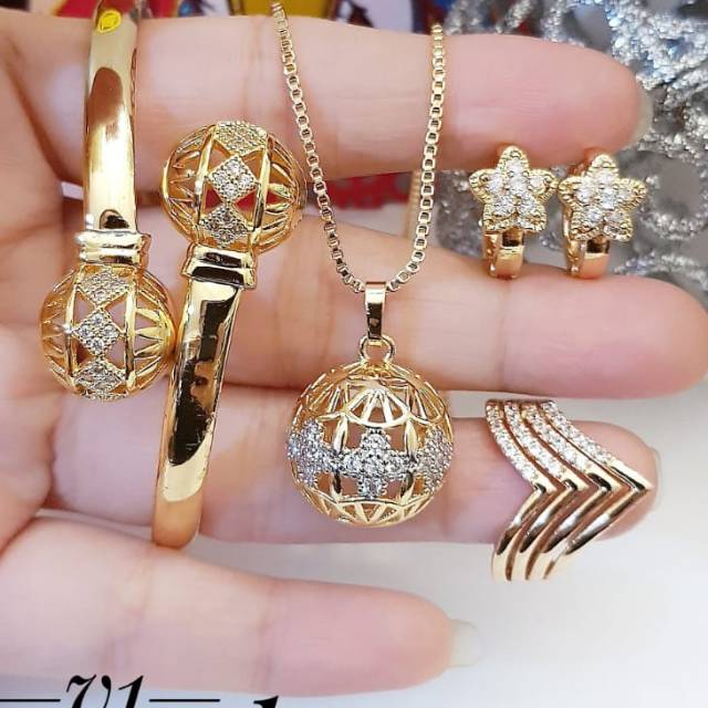 Xuping set perhiadan lapis emas 24k 1518k