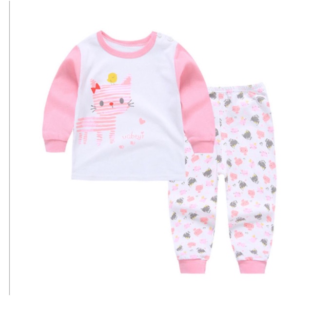 Baju setelan anak pink cat / baju set anak / baju anak import