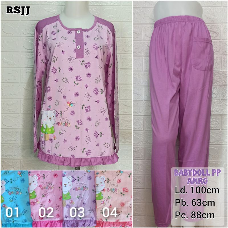 Babydoll Pp Amro Rsjj Baju Tidur Babydoll Lengan Panjang Shopee Indonesia