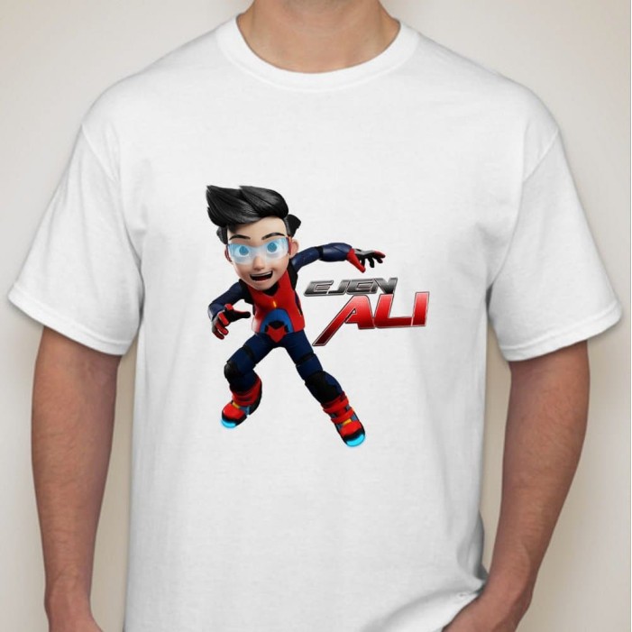 KAOS EJEN ALI 04 Lari pose - TSHIRT EJEN ALI AGENT ALI - KAOS KARTUN ANAK EJEN ALI - BAJU EJEN