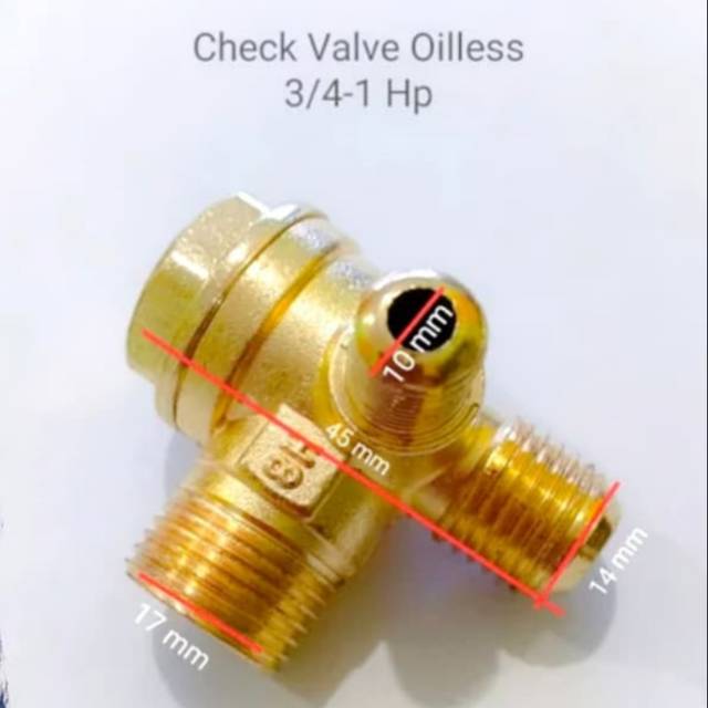 Check Valve Kompresor Oiless 0.75 dan 1 HP Kompresor Tanpa Oli