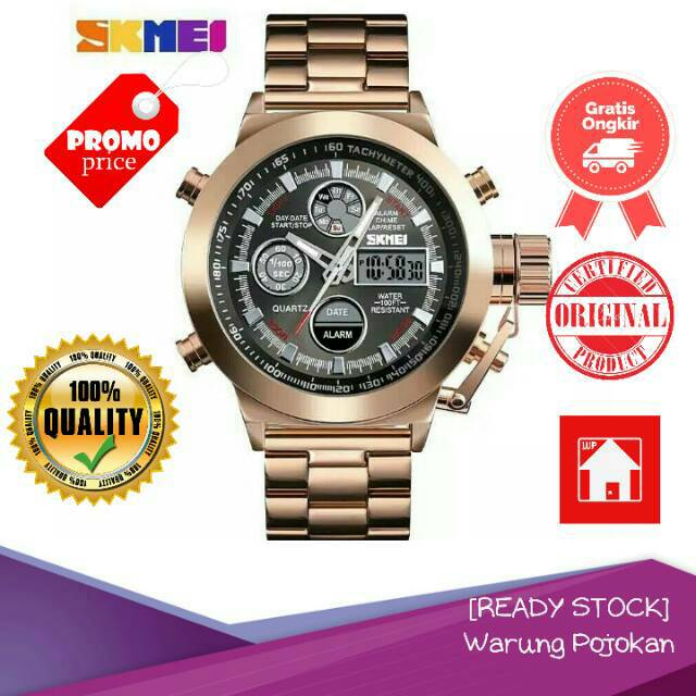 Jam Tangan Pria SKMEI Dual Time Casual Men Stainless Original AD1515