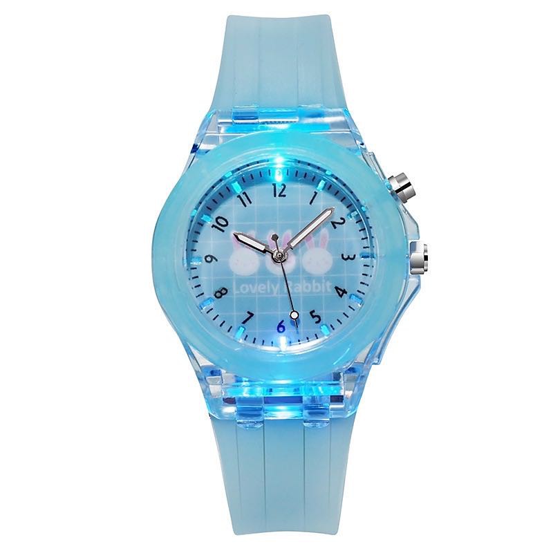 Jam Tangan Wanita Analog Quartz Jelly LED Korean Fashion / Jam Tangan Jelly LED Import-38-1 #2 Biru