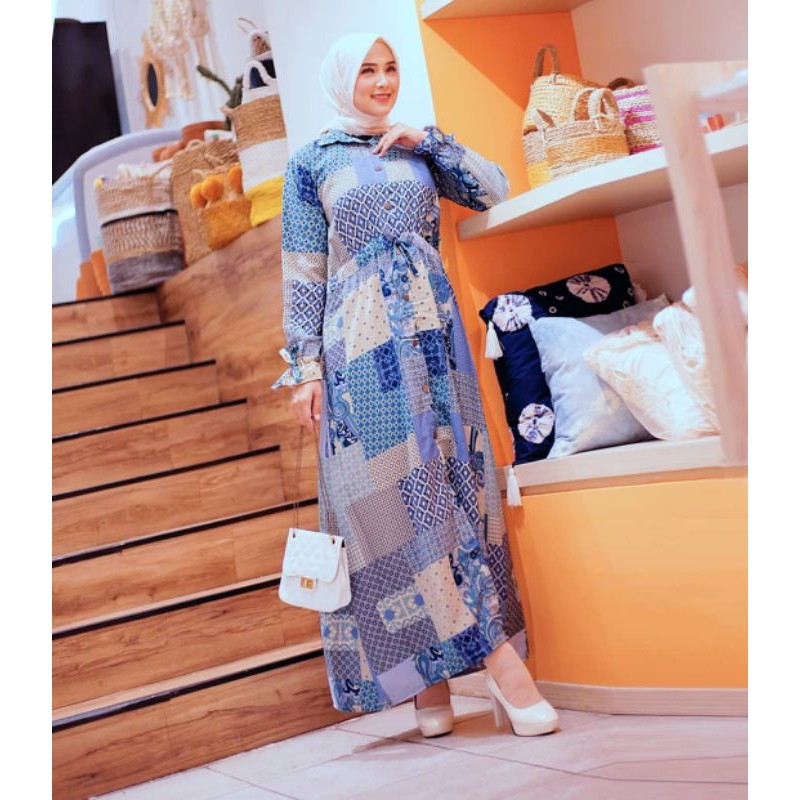 Delina Dress, DRESS MUSLIM, baju wanita, baju gamis, dress, gamis, Baju gamis, fashion wanita