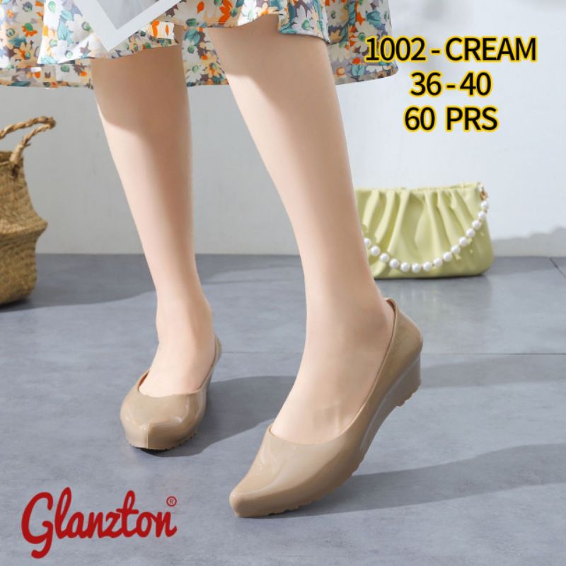 Glanzton L550//L1002//L537 Glossy Sepatu Jelly Wedges tinggi 4cm Ootd