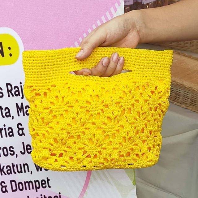 Tas rajut Evalia ~ yellow