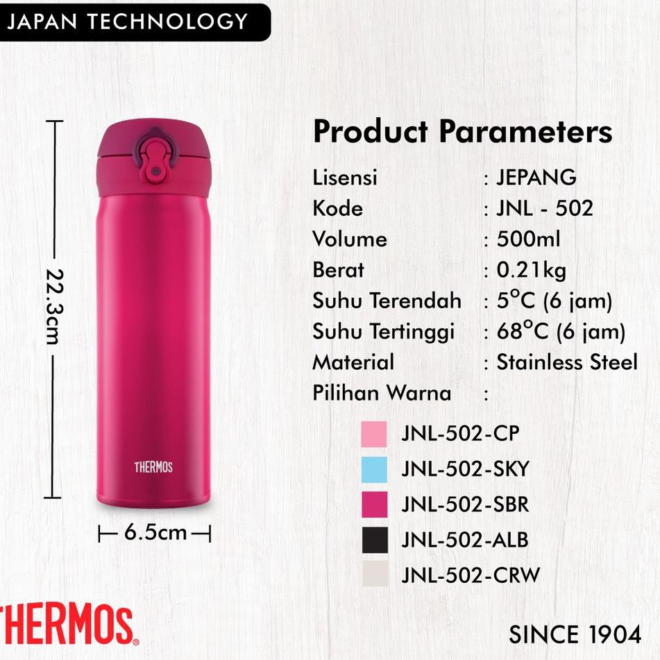 Promo Thermos Tumbler One Push Ultra Light Strawberry Red 500ml Jnl 502 Sbr Shopee Indonesia