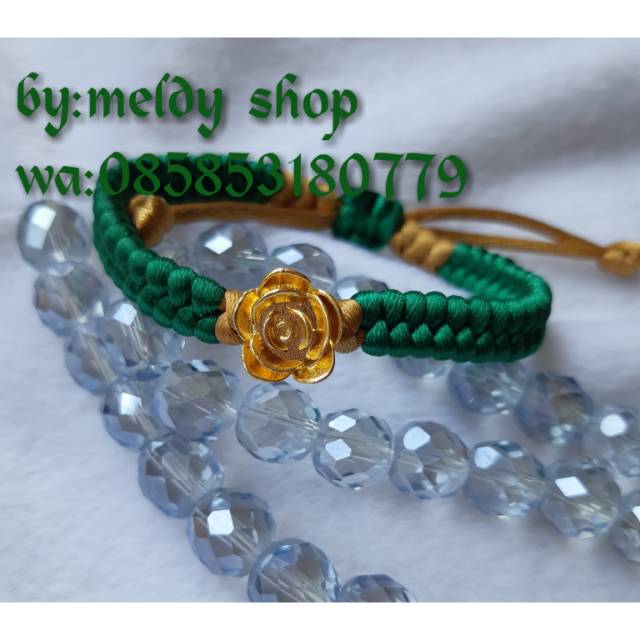 Gelang tali china mawar MAINAN emas hongkong HK IMPORT PREMIUM
