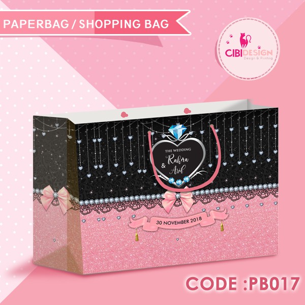 

Paperbag Custom Bridesmaid / Groomsman Goodie Bag Murah Full Colour Laminasi