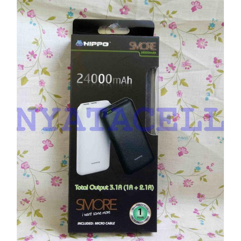 Baru Powerbank Hippo Smore 24000Mah Simple Pack/Power Bank/24000 Mah/ Ready Stock