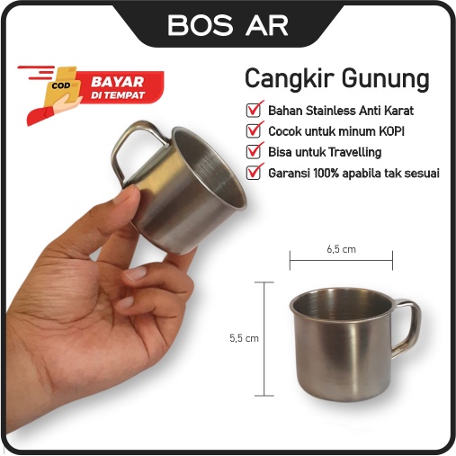 Cangkir stainless kecil untuk naik gunung travelling - cangkir gunung cangkir kopi