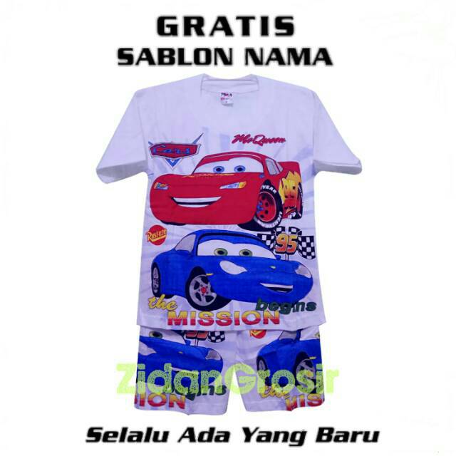  BAJU  ANAK  KAOS ANAK  KAOS SETELAN CAR MC QUEEN ROBOCARPOLI 