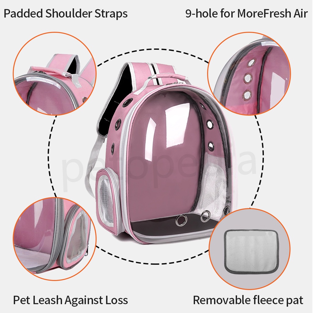 【Free Dus Packaging】 Tas Kucing Astronot Tas Anjing Tas Gendong Kucing Tas Hewan Kucing Tas Ransel Perjalanan Hewan Transparan Nyaman Tahan Air