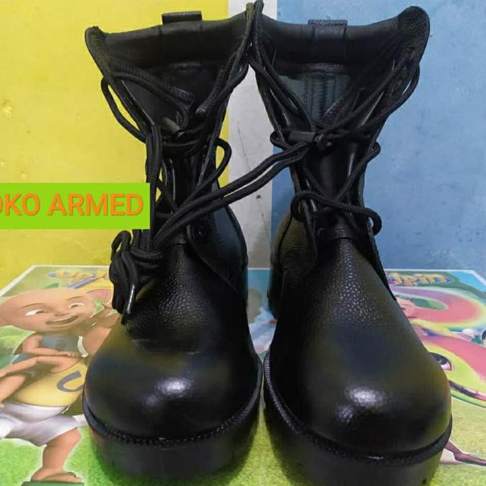 Sepatu PDL kulit jeruk asli jatah POLRI - Hitam, 40