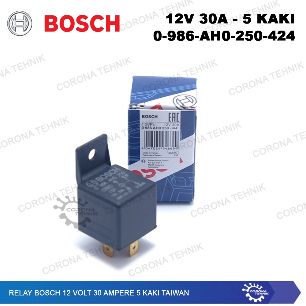 Taiwan - Relay Bosch 12 Volt 30 Ampere 5 Kaki - 0-986-AH0-250-424