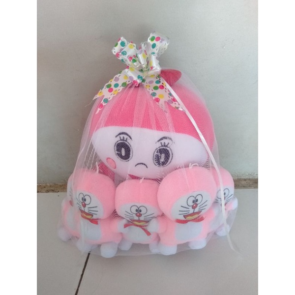 Boneka Dorami Beranak 5 size L (1 BESAR 5KECIL )