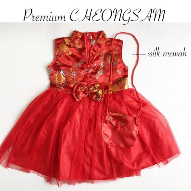 MEWAH dress imlek sangjit premium babeebabyshop dress cheongsam anak dress cheongsam bayi baju imlek anak