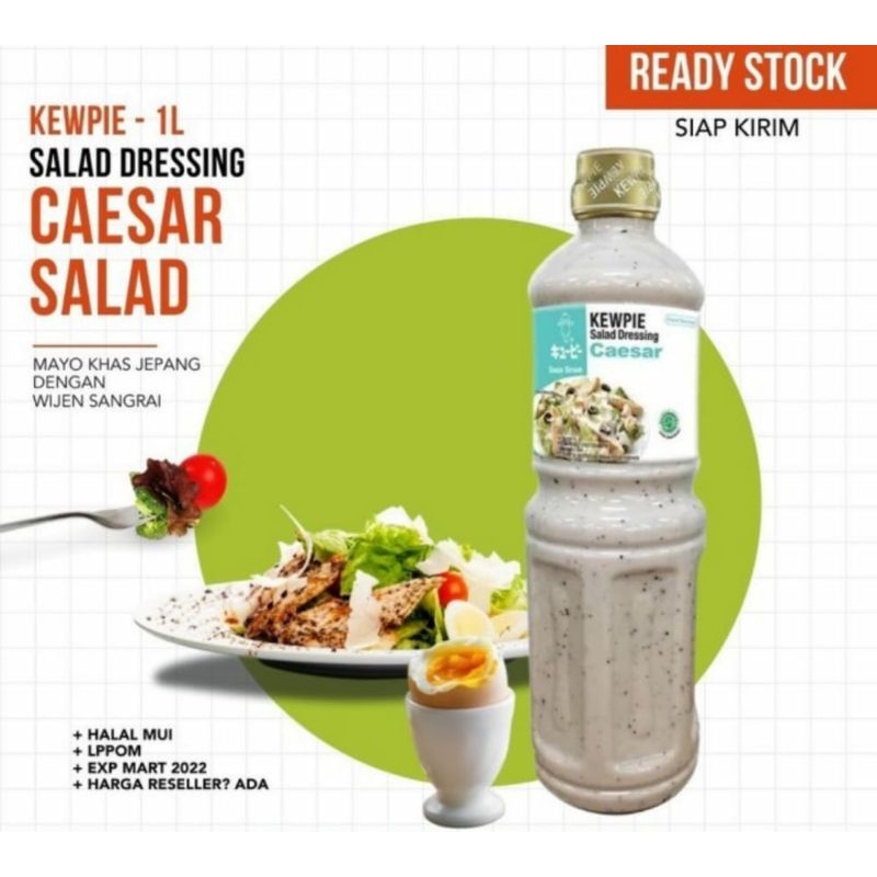 

KEWPIE Salad Dressing Caesar Salad 1L Mayo Khas Jepang Dengan Wijen Sangrai Halal MUI