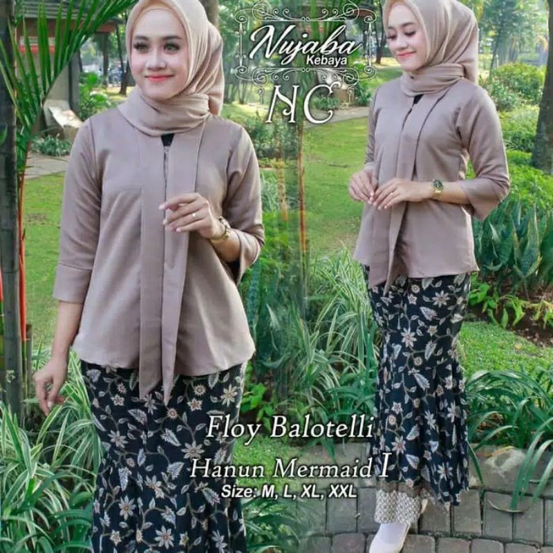 SETELAN KEBAYA FLOY BALOTELI ROK DUYUNG / KEBAYA PESTA / MAROON / NAVY / GOLD / MOCCA / HITAM