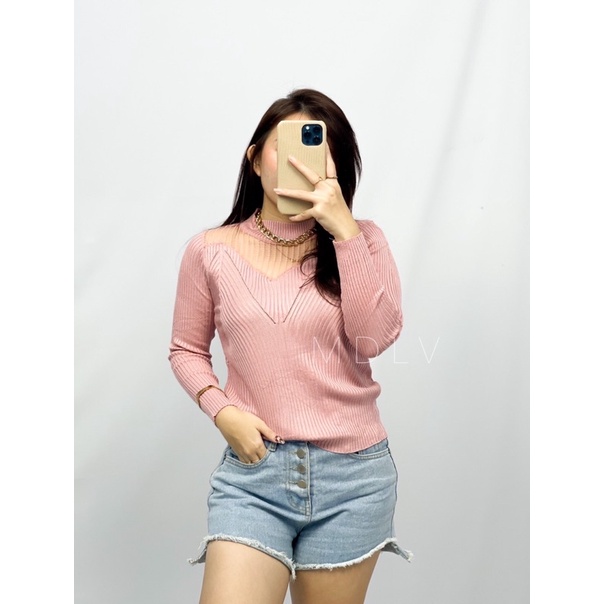 MDLV ~ BM N261 ODDETA KNIT TOP // ATASAN RAJUT LENGAN PANJANG // FASHION IMPORT WANITA