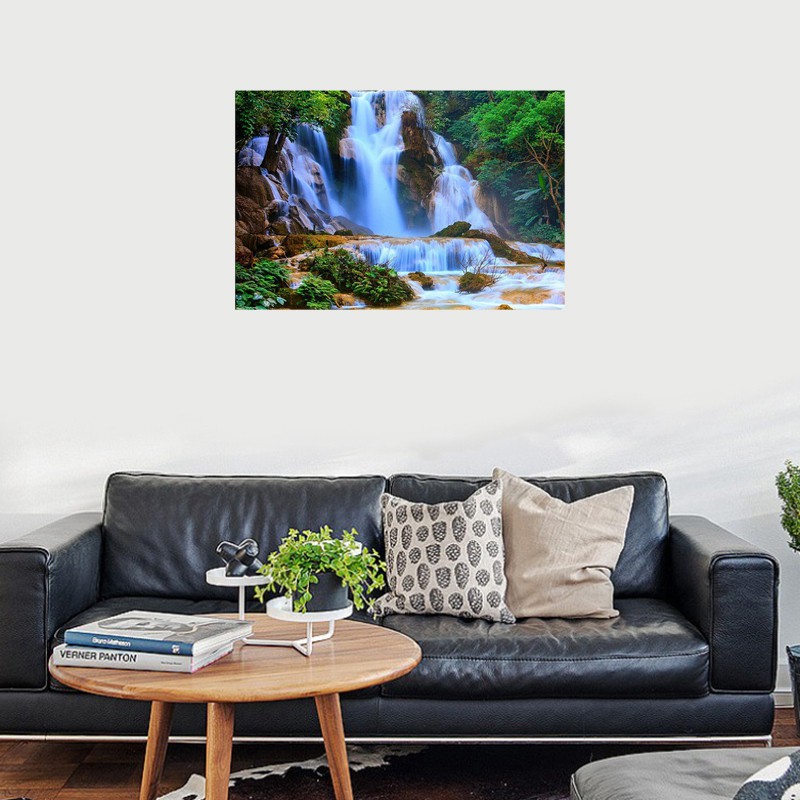 Lukisan Bordir Cross Stitch 5d Diy Gambar Pemandangan Air Terjun 3d Untuk Dekorasi Rumah