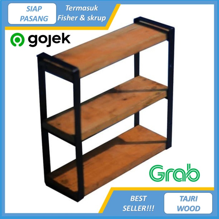 PROMO BISA COD RAK STRABA Rak make up dinding vintage / rak penyimpanan sepatu minimalis - PANJANG 3