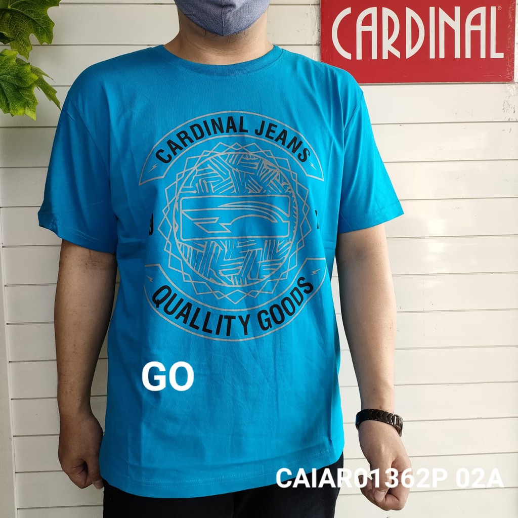 gof KJS CARDINAL JEANS KAOS Cowok Pakaian Pria Reguler Slimit Lengan Pendek Santai