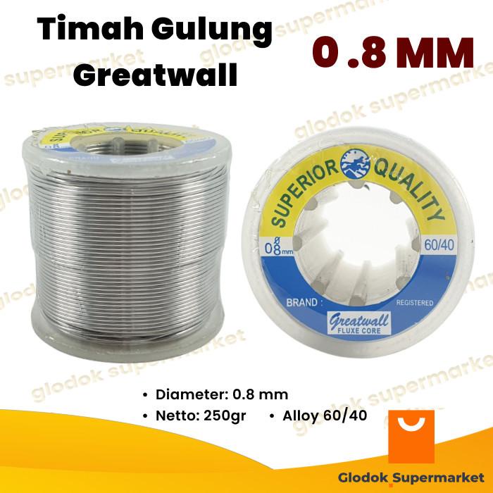 Timah Solder Timah Solder Greatwall 0.8Mm 250 Gram Timah Roll 0.8 Mm 1/4Kg