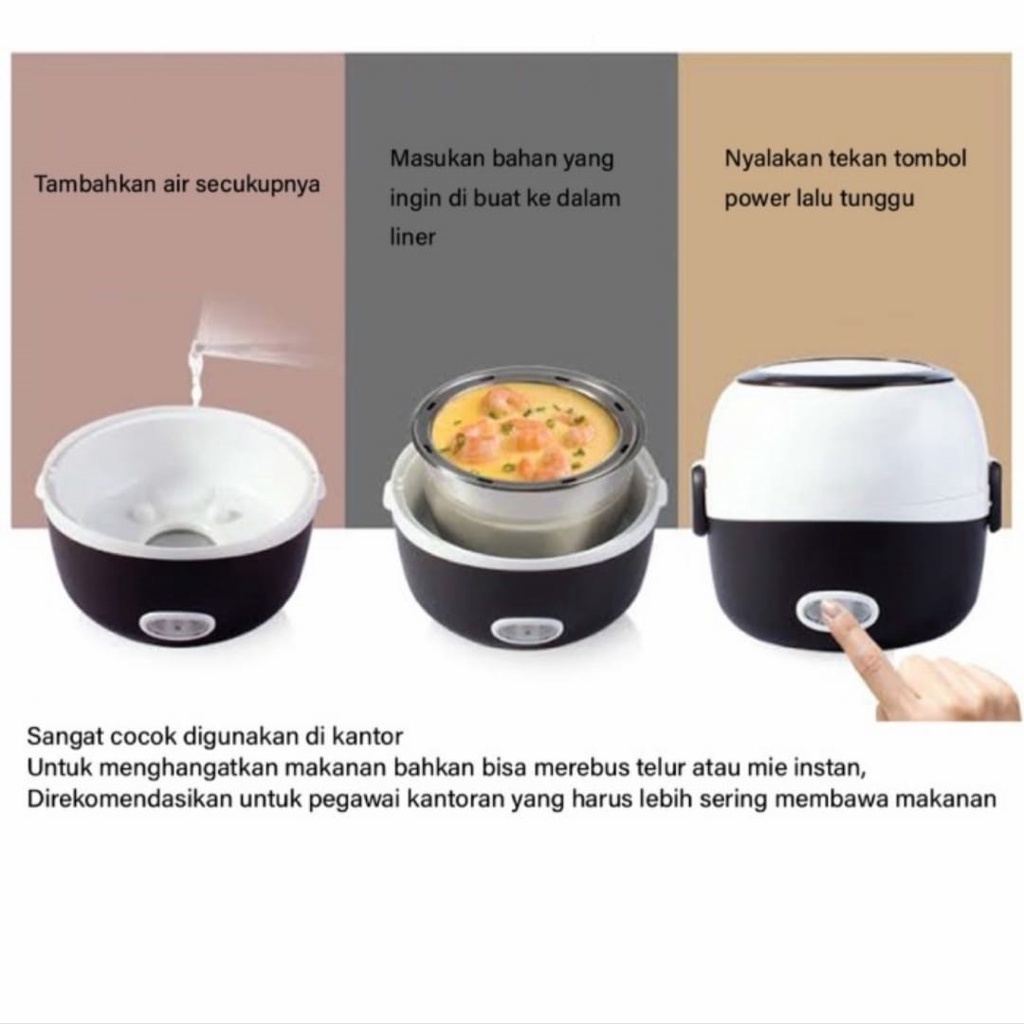 Electric Lunch Box Mini Rice Cooker Multifungsi Kotak Makan Elektrik