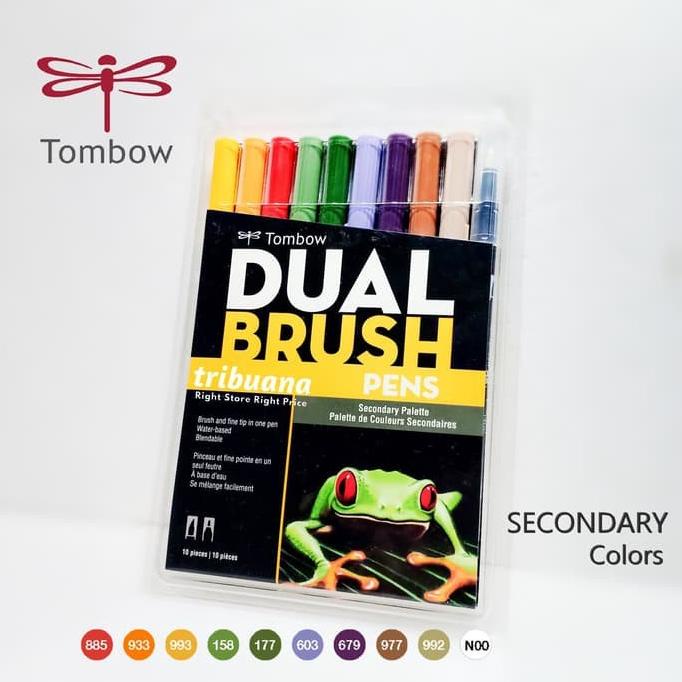 

[[COD]] Tombow Dual Brush Pen Set With Brush - Secondary Palette Pack Of 10 TERBAIK Kode 843