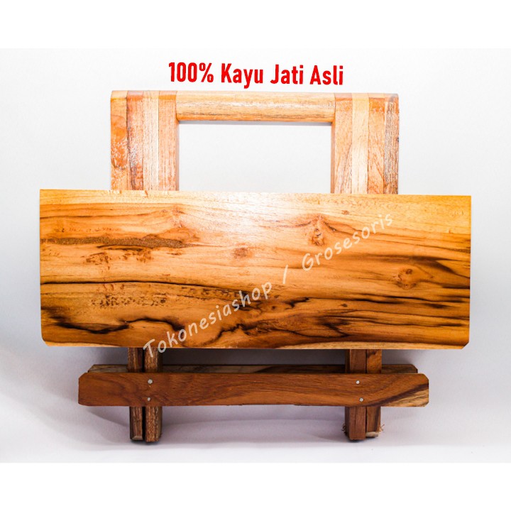 Meja Lipat Kayu Jati AsIi 40x30cm (Bisa-COD)