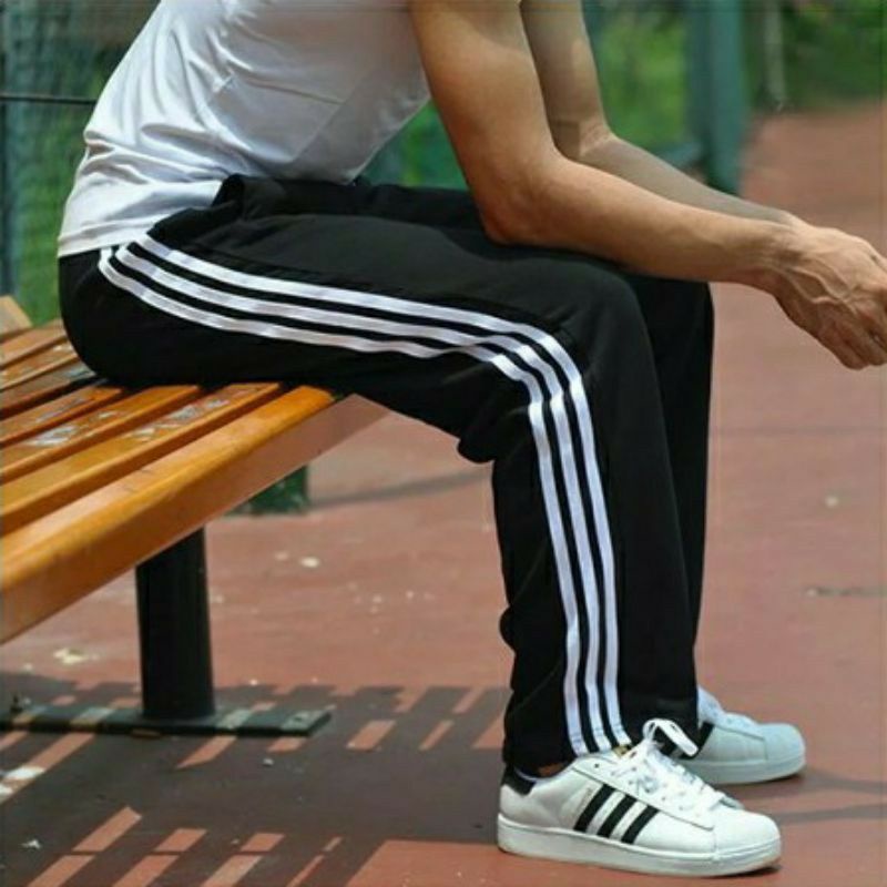 Training panjang pria model setrip 3/Celana training olahraga pria/wanita