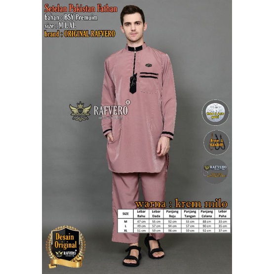 Setelan Pakistan Fathan ORIGINAL RAFVERO - SETELAN BAJU MUSLIM PRIA