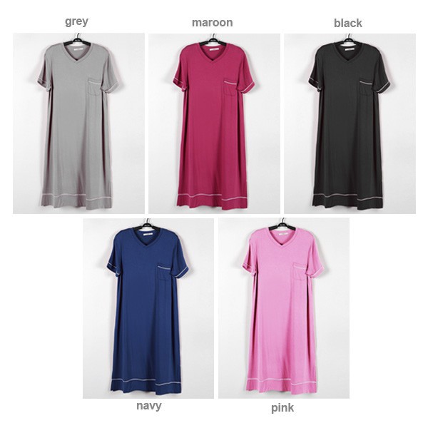 Daster Kaos Panjang Wanita Model Polos PY17