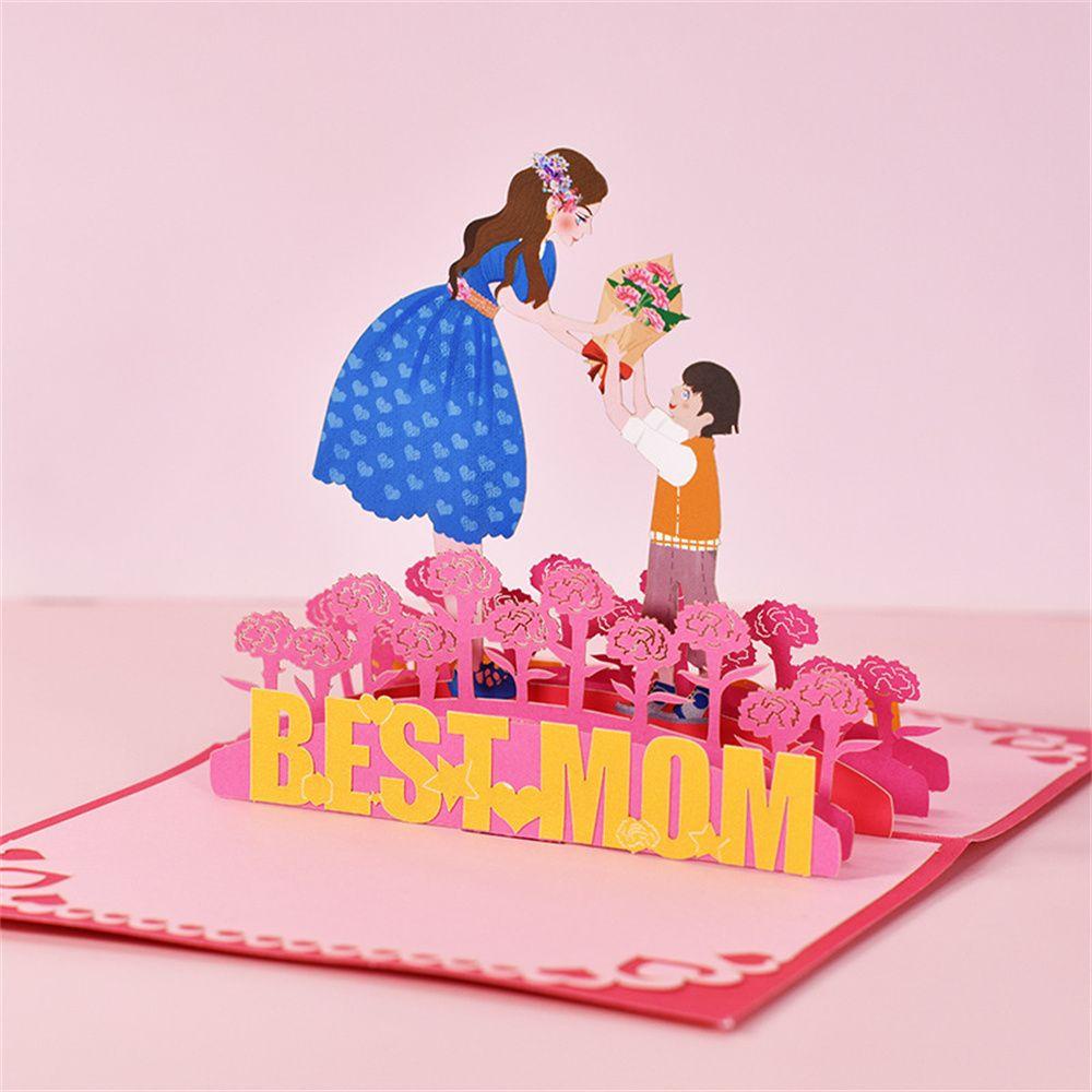 R-flower Mothers Day Card Hadiah Pernikahan Buket Bunga Istri Mom Happy Mother's Day Kartu Undangan