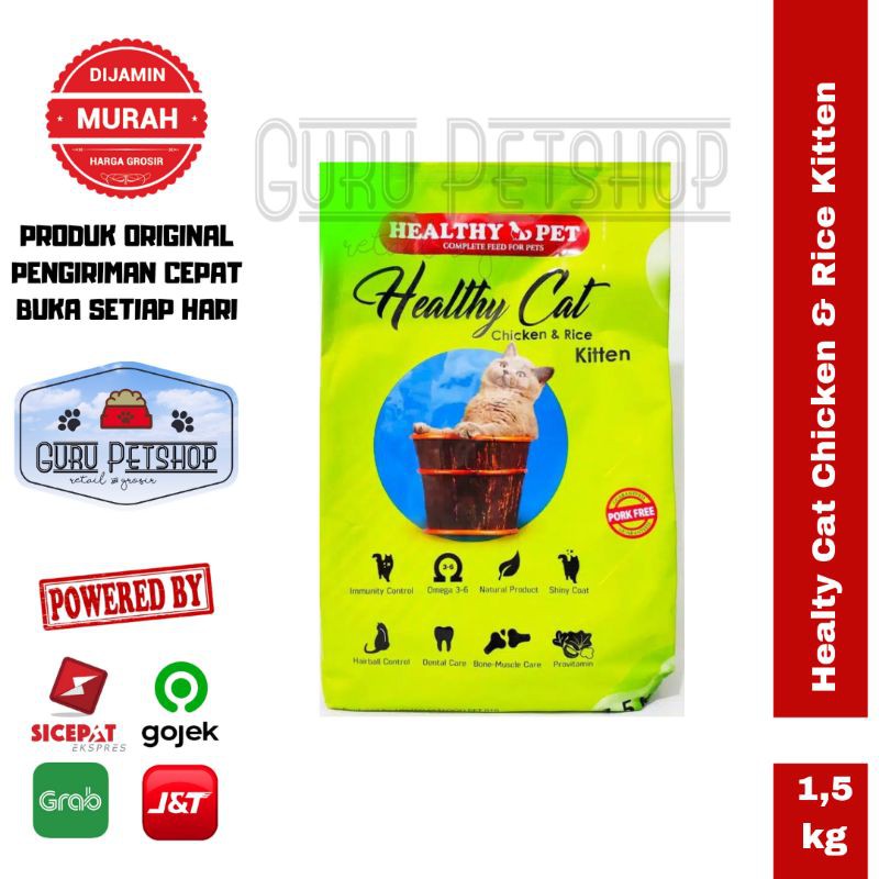 Healthy Cat Kitten Chicken &amp; Rice 1,5 Kg Freshpack / Makanan Kucing Healthy Kitten Chicken 1,5kg