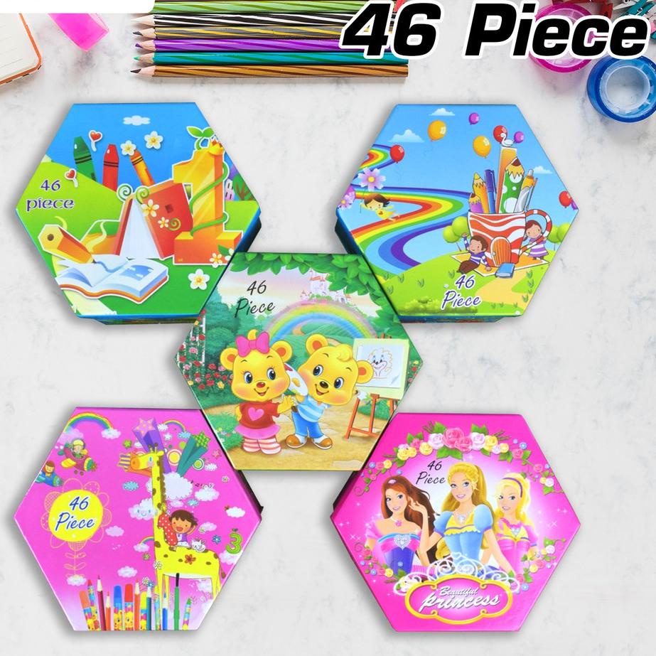 

Reaaddy⭐ BTR+256s Crayon Set 46 Pcs Crayon Oil Paste Pensil Warna Pensil Warna Lengkap Alat Mewarnai