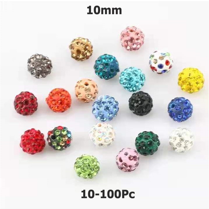 Bola Disco Kristal Polimer Uk. 6, 8, 10, 12, 14mm Harga/100Pcs