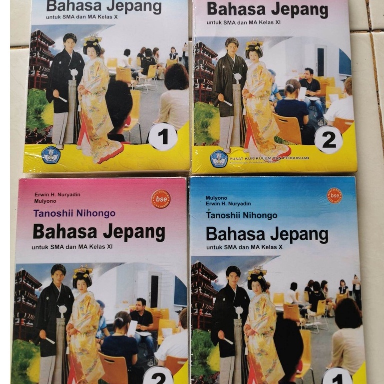 BUKU SERI TANOSHII NIHONGO BAHASA JEPANG JILID 1 &amp; JILID 2 UNTUK SMA DAN MA KELAS X - MULYONO - ERWIN H NURYADIN